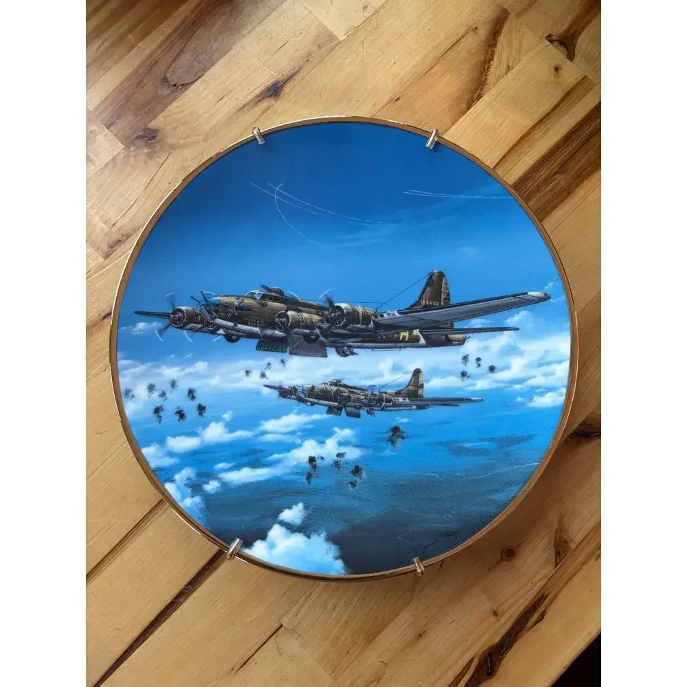 Vtg Hamilton Collection WWII Fighter Planes Collector Plates Lot 5x Corsair P51